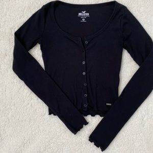 Hollister black shirt long sleeve with buttons size XS